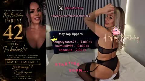 Snapshot of amysuperheroes chatting on May 17, 10:44 am Next stream Dec 3 online show from May 17, 10:44 am