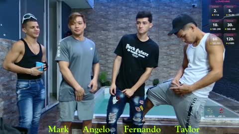 Snapshot of boysgang_sex chatting on December 23, 12:08 pm Angelo Mark Fernando Taylor online show from December 23, 12:08 pm