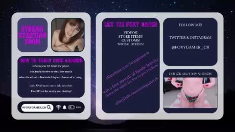 Snapshot of foxy_gamer chatting on June 13, 1:25 am Lex Vive foxygamer cb online show from June 13, 1:25 am