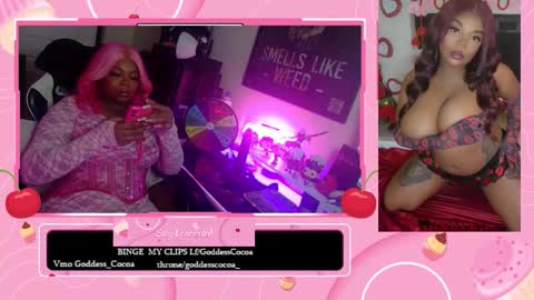 Snapshot of goddesscocoaa chatting on February 9, 7:56 am Goddess Cocoa online show from February 9, 7:56 am