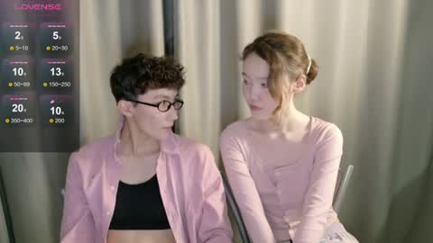 Snapshot of pinkylovers chatting on June 19, 8:12 pm Li long hair and Ru short hair online show from June 19, 8:12 pm