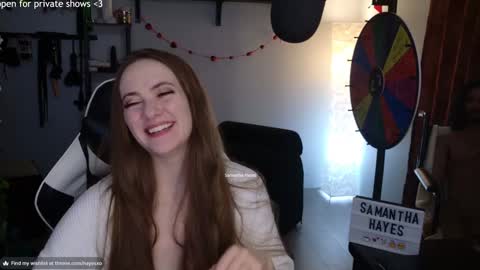 Snapshot of samanthahayesxoxo chatting on February 20, 3:56 am The Real Samantha Hayes haha online show from February 20, 3:56 am