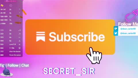 Snapshot of secret_sir chatting on May 1, 11:09 pm Dean Carter online show from May 1, 11:09 pm