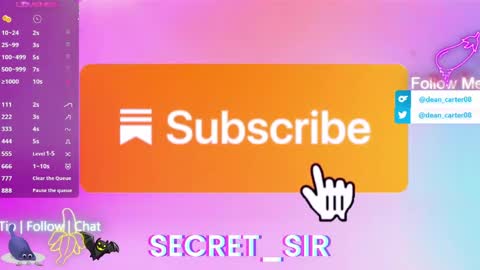 Snapshot of secret_sir chatting on May 31, 11:17 pm Dean Carter online show from May 31, 11:17 pm