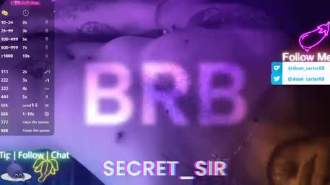 Snapshot of secret_sir chatting on July 19, 11:19 pm Dean Carter online show from July 19, 11:19 pm
