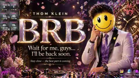 Snapshot of thomklein chatting on May 2, 7:19 pm Thom Klein online show from May 2, 7:19 pm