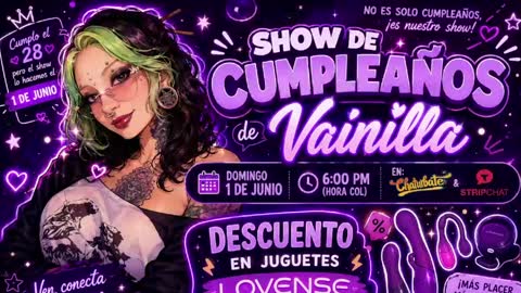 Snapshot of vainilla_l chatting on May 23, 1:22 am Vainilla Independent model online show from May 23, 1:22 am