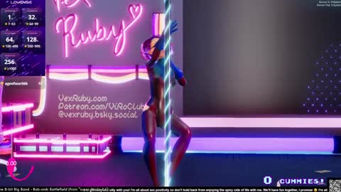 Snapshot of vexruby chatting on December 15, 1:13 am Vex Ruby online show from December 15, 1:13 am