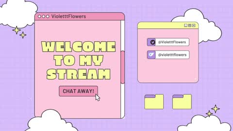 Snapshot of violetttflowers chatting on February 21, 2:01 am Violet Flowers online show from February 21, 2:01 am