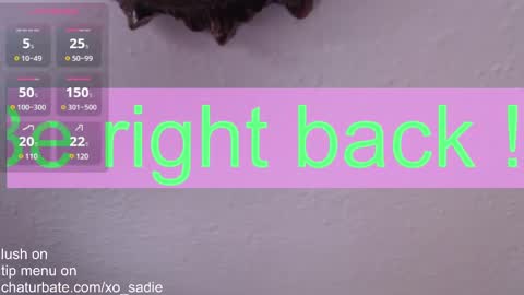 Snapshot of xo_sadie chatting on February 9, 9:49 pm Xo Sadie online show from February 9, 9:49 pm