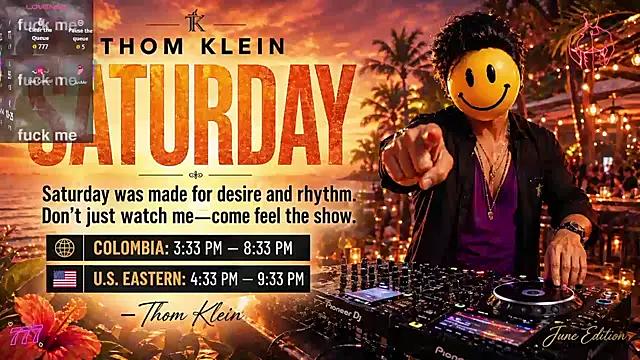 Snapshot of thomklein chatting on June 13, 7:01 pm thomklein online show from June 13, 7:01 pm