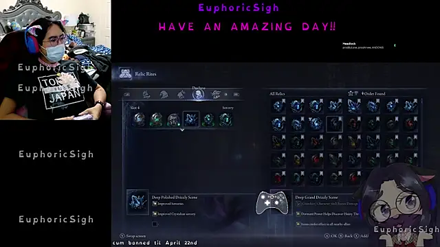 Snapshot of EuphoricSigh chatting on April 20, 5:05 pm EuphoricSigh online show from April 20, 5:05 pm