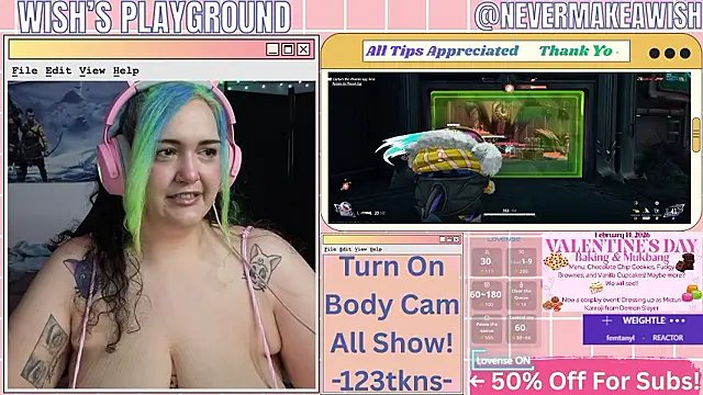 nevermakeawish online show from February 13, 4:58 pm