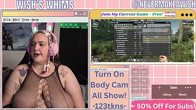 Snapshot of nevermakeawish chatting on July 9, 9:35 am nevermakeawish online show from July 9, 9:35 am