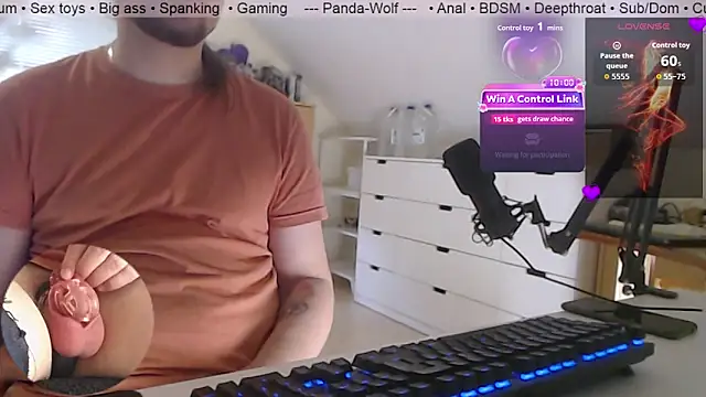Snapshot of Panda-WolfX chatting on July 5, 10:55 am Panda-WolfX online show from July 5, 10:55 am