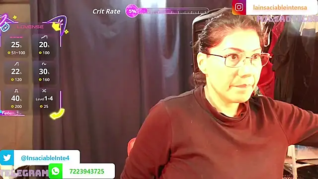 Snapshot of LaInsaciableIntensa chatting on May 17, 12:08 am LaInsaciableIntensa online show from May 17, 12:08 am