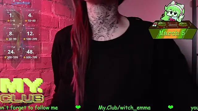 Snapshot of Witch_Emma chatting on March 5, 10:00 am Witch Emma online show from March 5, 10:00 am