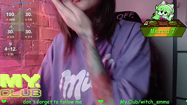 Snapshot of Witch_Emma chatting on March 7, 9:17 am Witch Emma online show from March 7, 9:17 am