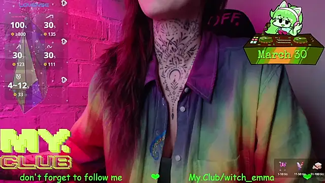 Snapshot of Witch_Emma chatting on March 30, 6:47 am Witch Emma online show from March 30, 6:47 am