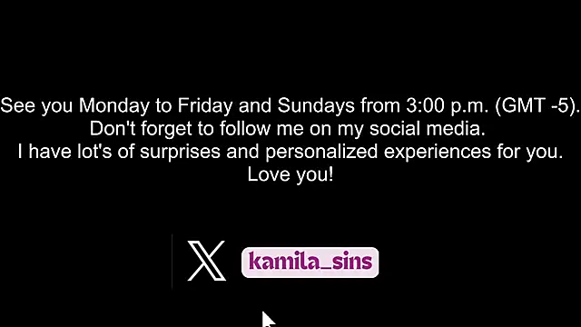 kamila sins online show from February 13, 8:03 pm